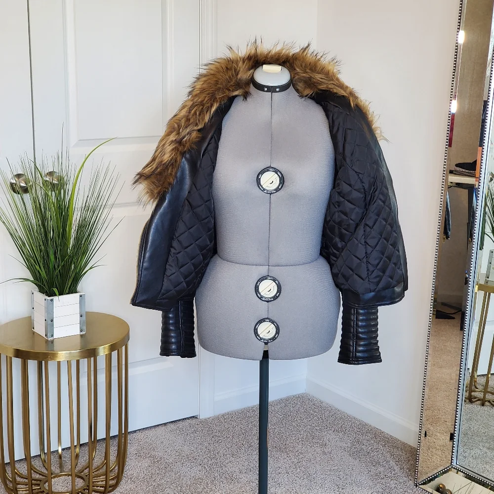 H&M Women's Biker Jacket XL Black - Picture 4 of 11